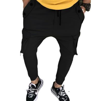 China Anti-Wrinkle Slimming Customize Pants Mens Black Jogger Sweatpants With Pocket Drawstring Pants Slims Mens Long Pants Wholesale Mens Trousers for sale