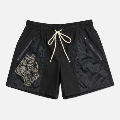 China Anti-Wrinkle Shorts Tiger Print Basketball Training Zipper Men's Casual Running Pocket Mesh Quarter Pants Gym Shorts Men's Shorts for sale