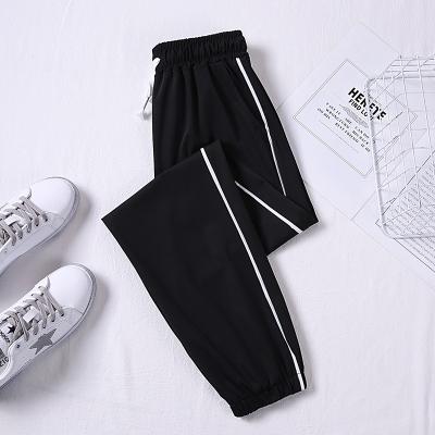 China Anti-Wrinkle Harem Pants Summer Slim Loose Cropped Pants Mid-waist Sweat Quick-Drying Ice Silk Pants Women for sale