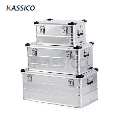 China KASSICO lightweight on-land aluminum storage box for camping and shipping aluminum case for storage travel case for sale