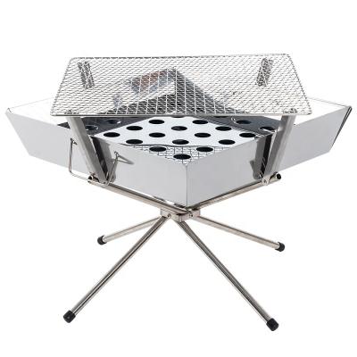 China Lightweight And Easy To Carry Multifunctional Outdoor Portable Charcoal Grill Picnic Camping Fire Stand for sale