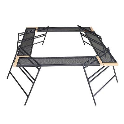 China Outdoor Cooking Net Table Folding Over Rack Lightweight Campfire Grill Net Table for sale