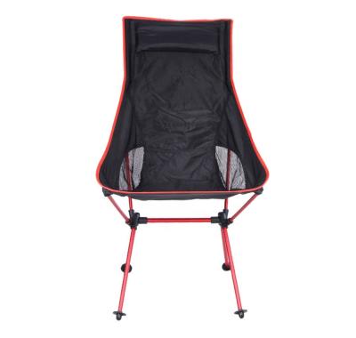 China Custom Outdoor High Back Moon Aluminum Foldable Chair, Portable Backpacking Picnic Fishing Camping Relax Chair for sale