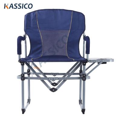 China Outdoor Metal Relax Aluminum Folding Executive Chair With Side Table And Pocket for sale