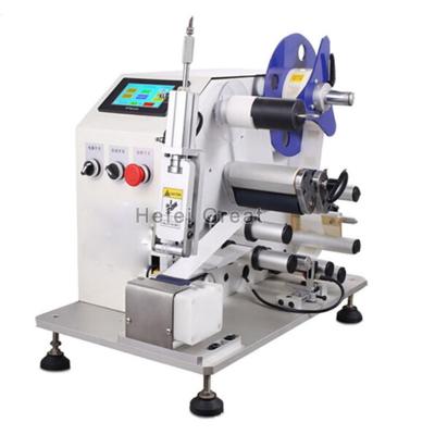 China Single Operation Semi-automatic Wire Roll Labeling Machine Wire Wrap Labeling Machine for sale