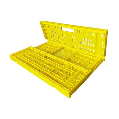 China Collapsible Collapsible Stackable Pallet Storage Crates Packaging Wood Look Hand Vegetable Fruit PP Plastic Foldable Wooden Stackable HZL Folding Mesh for sale