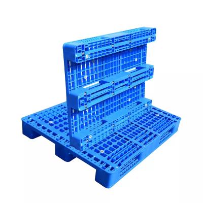 China 1000*800*160mm Cheap Single Face Material 4 Blank Single Faced 3 Way 3 Runners Plastic Pallet For Rack Warehouse for sale