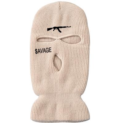 China JOINT Hot Selling Logo Full Face Cover 3 Hole Bandit Bandit Balaclavas Custom Ski Mask Knitted With Embroidery for sale