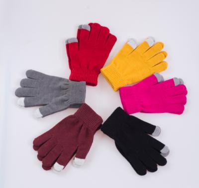 China Warm Comfortable And Soft Custom Logo Touch Screen Thermal Soft Elastic Magic Knitted Gloves For Women Men for sale