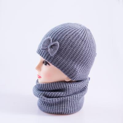 China New And Soft Comfortable Velvet Thickened Hat Scarf Two Piece Warm Knitted Hat for sale