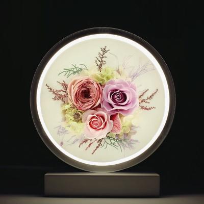 China Light Check Gift Preserved Flower Box Valentine Wholesale Luxury Everlasting Stabilized Preserved Rose for sale