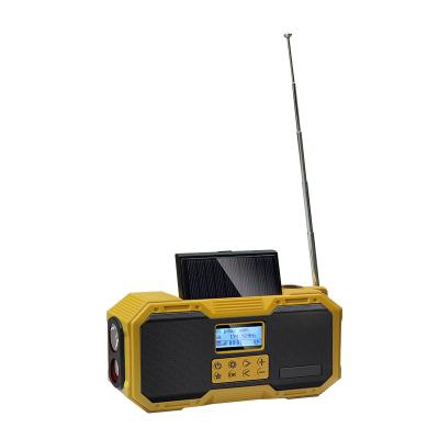 China PORTABLE rechargeable FM/AM/WB/NOAA emergency flashlight radio with hand crank and wireless speaker solar and good quality radio sound for sale