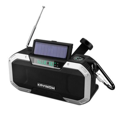 China FM Digital Portable Flashlight Digital Display Digital Display Power Bank 5000mAh Radio KAYINOW D580F Solar Charging Radio Speaker for sale