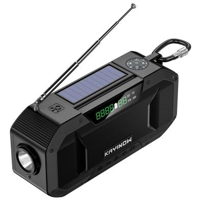 China Digital Display FM Digital Hand Crank NOAA Weather Band Radio Solar Radio with 2000 mAh Power Banks and LED Torch, Reading Lamp Backup Radio for sale