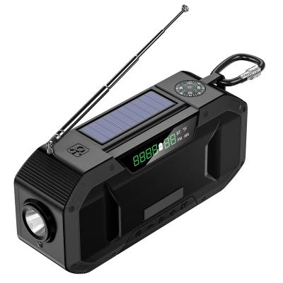 China Solar Powered Band Radio Rechargeable Weather Crank Digital Display FM Digital Emergency Dynamo Outdoor Radio wb/noaa for sale