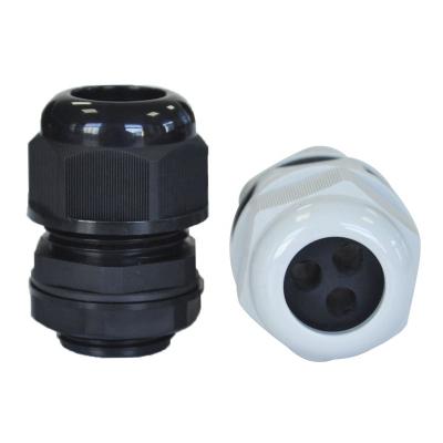 China Three Hole Gland IP68 Plastic Cable Gland Insert Waterproof Porous Nylon Multiple Glands for sale