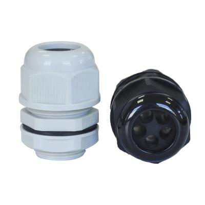 China PVC Five Hole Plastic Cable Gland Waterproof Nylon Cable Gland Multi Size ROHS And IP68 Nylon Gland for sale