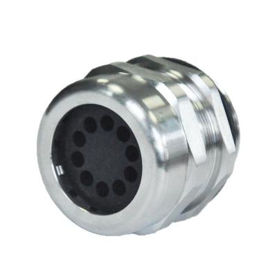 China Nine Holes Stainless Steel And Ten Hole Stainless Steel Cable Gland IP68 Series Waterproof Metal Gland Connector for sale