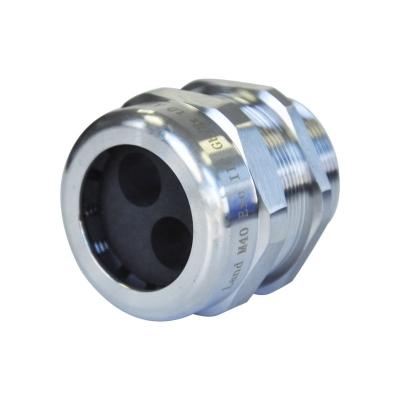 China Waterproof Two Hole Stainless Steel Cable Gland Multi Hole Metal Gland Connector for sale