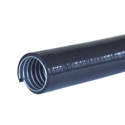 China Protective Cable PVC Flexible Metal Flat Plastic Coated Black Pipe Galvanized PVC Flexible Metal Coated Conduit for sale