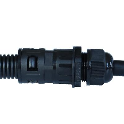 China Nylon Plastic Hose And Cable Connector Black Nylon Wire And Conduit Connector for sale