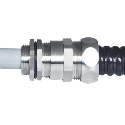 China IP68 Stainless Steel Cable Pipe Gland 304 Metal Cable Conduit Connector Waterproof Locking Cable Connector for sale