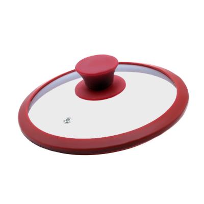 China OEM Viable Simplicity Detachable Handle Cookware Set Heat Proof Glass Lid Silicone Tempered Glass Soft Lid For Pot for sale