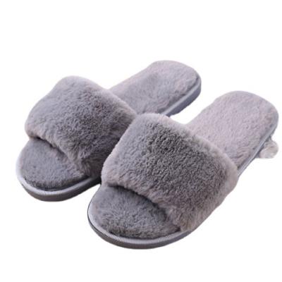 China Fashion Trend Customized Women's Slippers Fuzzy House Slippers Soft Anti Slippery Winter Bedroom Slippers For Women for sale