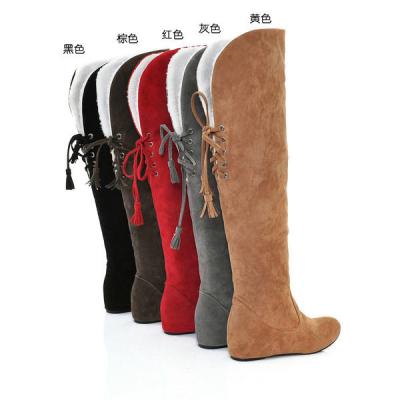 China Anti-slippery winter flat heel knee high warm snowy frosted boots plus size women's fur snow women's boots for sale