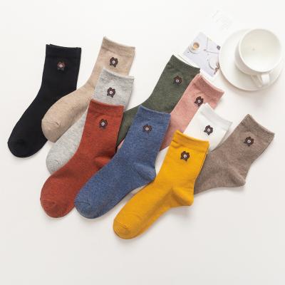 China Wholesale Antibacterial Custom Design Logo Knit Warm Socks Embroidered /Mens Socks Custom Logo for sale