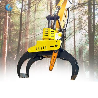 China Truss Tree Cutting Machine With Grapple Saw Tree Cutter Hydraulic Grab For Excavator for sale