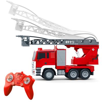 China RC Hobby 1:10 RC Fire Engine Truck 2.4GHz Hobby Electronics Toys with Lights Simulated Sounds for Kids RC Water Jet Fire Car for sale