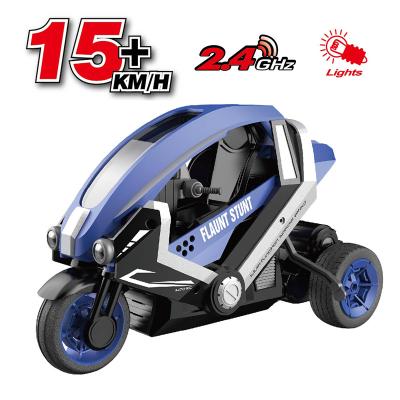 China HOT SALE RC Hobby 1:8 RC Motorcycle Three Wheel Radio Stunt Remote Control High Speed ​​Toys For Children With LED Light Kids GIFT for sale