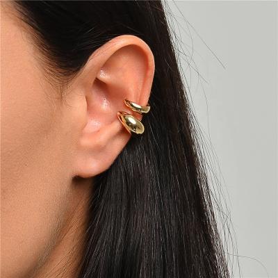 China TRENDY Trendy C-shape Ear Cuff Clip on Earrings for Women Fashion Simple Leaf Ear cuffs Set No Pierced Cartilage Earring Jewelry for sale