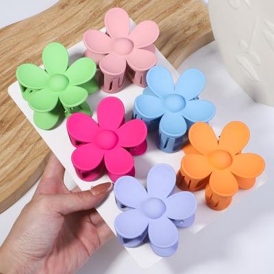 China Headwear Korea Trend Candy Color Flower Hair Clips Plastic Non-Slip Strong Hold Grip Hair Jaw Clip For Girls Women Cute Hair Accessories for sale