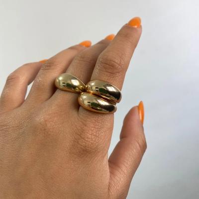 China TRENDY Minimalist Gold Color Chunky Rings Trendy Geometric Round Circle Rings for Women Thick Stack Rings Female Wedding Jewelry for sale