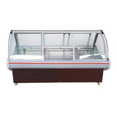 China Single-temperature large supermarket display ice meat open top freezer for store cooked food cabinet for sale