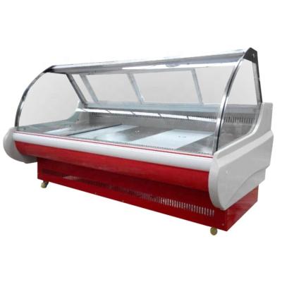 China Single-temperature Portable Large Supermarket Display Ice Meat Dip Freezer For Store Cooked Food Cabinet for sale