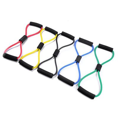 China Hot Sale Bodybiulding Fitness Equipment 8-Shaped Resistance Bands Yoga Resistance Bands Pull Rope 8-Shaped For Yoga Exercise for sale