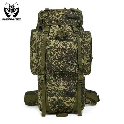 China Assault 118 Tactical Backpack Russia EMR PHECDA-TEX 900D Oxford Molle Waterproof System 65L Camouflage 6Shipping and Handling with Rain Cover for sale