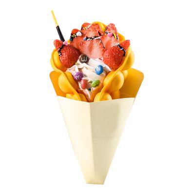 China Recycled Materials Bubble Waffle Cone Takeout Package Pancake Holder Cone for sale