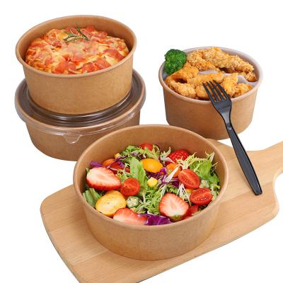 China Recyclable Material KW Brand Stock 750ml/1000ml/1500ml Soup Disposable Paper Plate&Bowl With Lids Set for sale