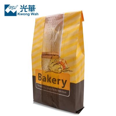 China Hot Sale Recycled Materials Food Bags Environmental Disposable Paper Bakery Paper Bag Bread Bag With Window for sale