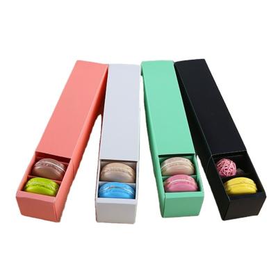 China Factory Recyclable Hot Sale Stock 6Pack Colorful Food Delivery Paper Boxes For Macaron Drawer Packaging Box for sale