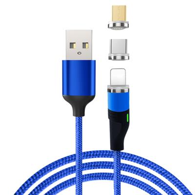 China 5V 2A 5V2A nylon braided magnetic cable with LED light for Xiaomi Samsung huawei / 8pin device Te koop