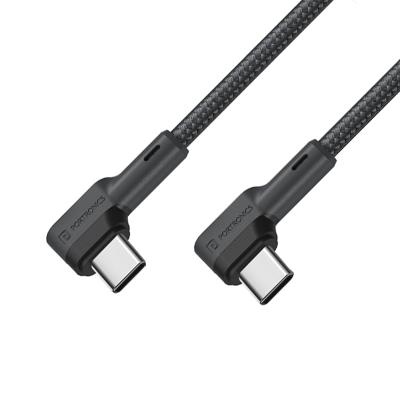 China Popular PUJIMAX PD 60W Fast Charging Type-C to Type-C 1M Fast Charging Elbow 60W Dual 90 Degree Play Nylon Plastic Cable for Xiaomi Samsung for sale