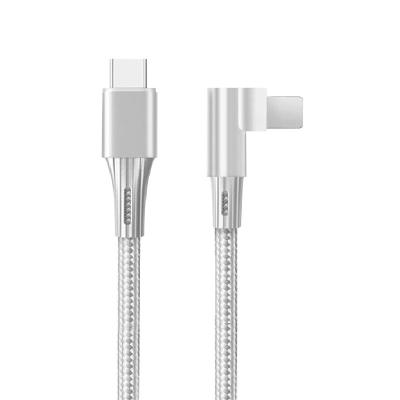 China PUJIMAX Mobile Phone PUJIMAX Universal 90 Degree 8 Pin Usb Data Cable Fast Charging Line USB C Data Cable Type C Charger 3A USB Cord Te koop