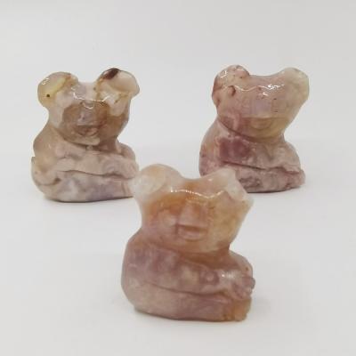 China New Commodities Europe Natural Agate Koala Crystal Flower Animals For Decoration for sale