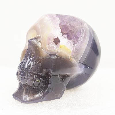 China China Hot Sale High Quality Crystal Skulls Art Scupture Agate Carved Natural Skulls For Crafts for sale