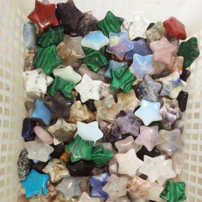 China Europe Wholesale 1.5 Inch Mini Crystal Carved Polished Various Natural Materials Stars For Decoration for sale